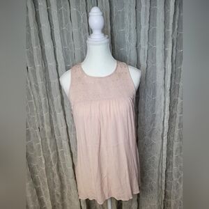 ​Mossimo Target Blush Pink Sleeveless High Low Top Silver Zipper Textured Boho M